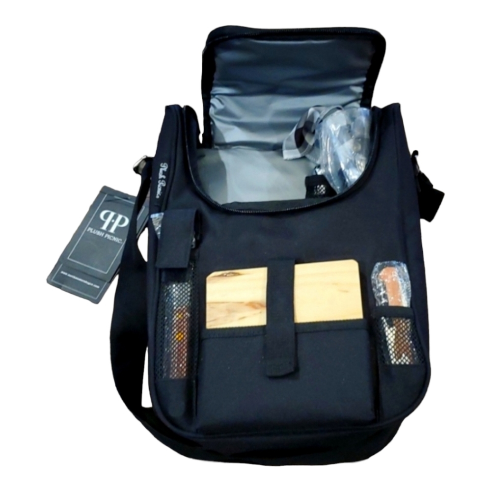 NWT Plush Picnic Wine & Cheese Insulated Tote Northwestern Bag Co